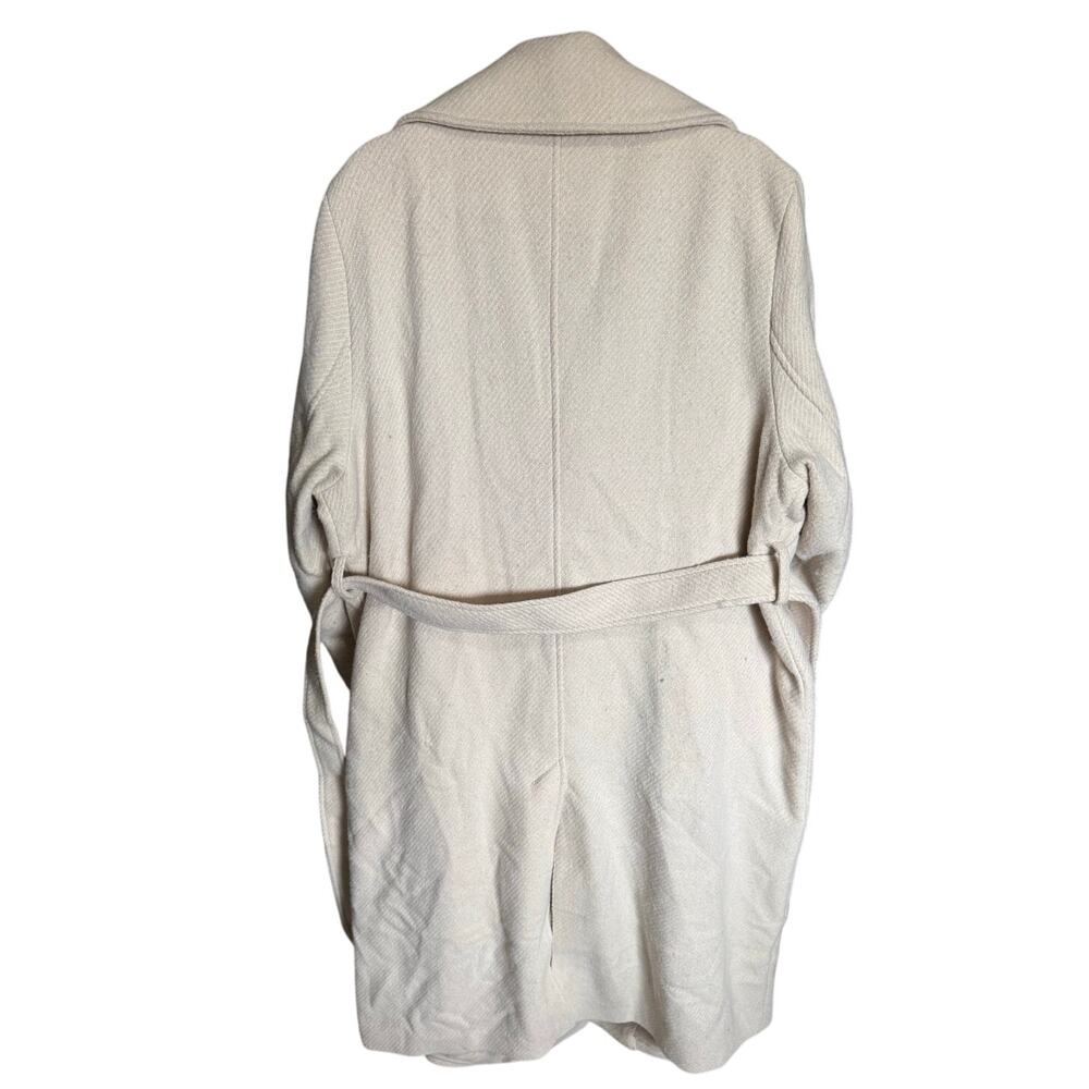 H&M Belted Trench Coat Wool Blend Coat Regular Fit Beige Size XL - Picture 8 of 13